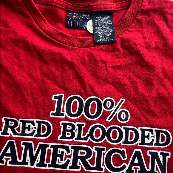 “100% Red Blooded American” T Shirt - Picture 2 of 2